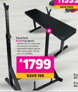 Trojan Squat Rack Plus Flat Bench