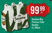 Savanna Dry Premium Cider Handies-6X500ml Per Pack