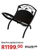 Steel Fire Log Black Tolono