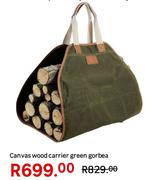 Canvas Wood Carrier Green Gorbea