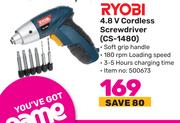 Ryobi 4.8V Cordless Screwdriver CS-1480