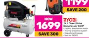 Ryobi 24L Direct Drive Compressor 1.5HP