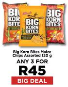 Big Corn Bites Maize Chips Assorted-For Any 3 x 120g