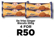 De Vries Ginger Biscuits-For 4 x 200g