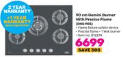 Defy 90cm Gemini Burner With Precise Flame DHG 905