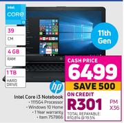 Hp Intel Core i3 Notebook