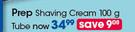 Prep Shaving Cream Tube-100g Each