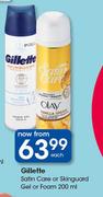 Gillette Satin Care Or Skinguard Gel Or Foam-200ml Each