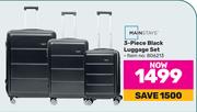 Mainstays 3-Piece Black Luggage Set