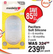 Medela Soft Silicone Pacifiers (0-6 Months, 6-18 Months) 2 Pack-Per Pack