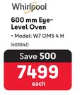 Whirlpool 600mm Eye Level Oven W7 OM5 4H