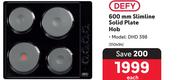 Defy 600mm Slimline Solid Plate Hob DHD 398-Each
