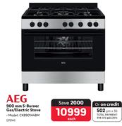 AEG 900mm 5 Burner Gas/Electric Stove CKB901A4BM
