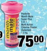 Poolbrite Month Mate Super Plus 5 In 1 Multi Action Chlorine Floater-1.5Kg Each