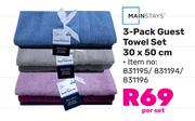 Mainstays 3 Pack Guest Towel Set 30 x 50cm 831195/831194/831196