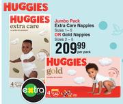 Huggies Extra Care Nappies (Sizes 1-5) Or Gold Nappies (Sizes 2-5) Jumbo Pack-Per Pack