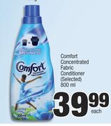 Comfort Concentrated Fabric Conditioner(Selected)-800ml Each