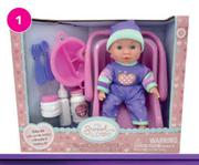 22cm Soft Baby Doll & Accessories