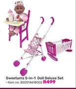 Sweetums 5 In 1 Doll Deluxe Set