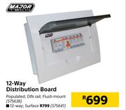 Major Tech 12 Way Distribution Board Surface