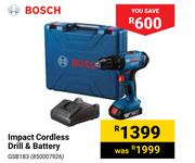 Bosch Impact Cordless Drill & Battery
