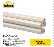 Builders PVC Conduit 4m x 25mm Each