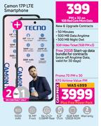2 x Tecno Camon 17P LTE Smartphone-On 1GB Red Core More Data + On Promo 70