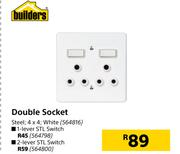 Builders Double White Steel Socket 4 x 4 