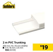 Builders 2m PVC Trunking 200mm 16 x 16mm