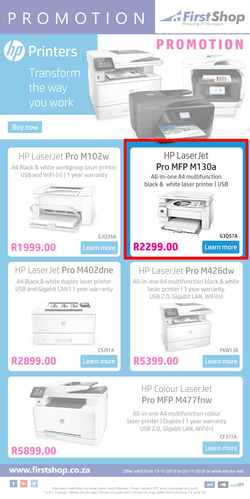 First Shop : HP Printer Promo (13 Nov - 20 Nov 2018), page 1