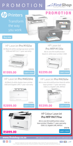 First Shop : HP Printer Promo (13 Nov - 20 Nov 2018), page 1