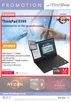 First Shop : AMD Lenovo ThinkPad Promotion (12 Nov - 19 Nov 2019), page 1
