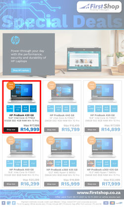 First Shop : HP Laptop Promo (5 November - 12 November 2021), page 1