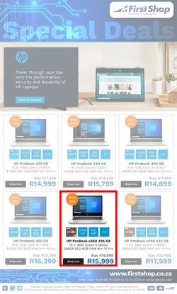 First Shop : HP Laptop Promo (5 November - 12 November 2021), page 1