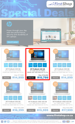 First Shop : HP Laptop Promo (5 November - 12 November 2021), page 1