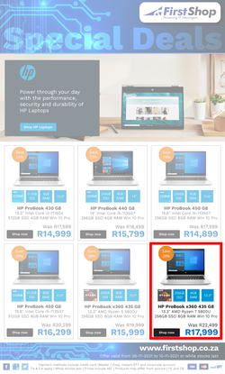 First Shop : HP Laptop Promo (5 November - 12 November 2021), page 1