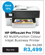 HP Officejet Pro 7720 A3 Multifunction Colour Inkjet Business Printer
