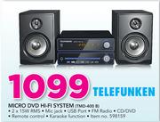 Telefunken Micro DVD Hi-Fi System TMD-400B