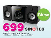Sinotec Micro CD Hi-Fi System MC-218