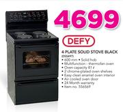 Defy 4 Plate Solid Stove Black DSS497