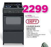Defy 4 Burner Black Gas Stove DGS 168 SGG