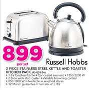 Russell Hobbs 2 Piece Stainless Steel Kettle and Toaster Kitchen Pack RHBSS-56-Per Set