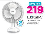 Logik 30cm Desk Fan