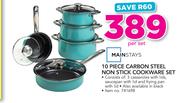 Mainstays 10 Piece Carbon Steel Non Stick Cookware Set-Per Set