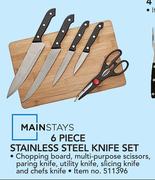 Mainstays 6 Piece Stainless Steel Knife Set-Each