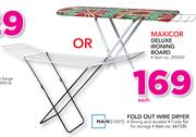 Maxicor Deluxe Ironing Board Or Mainstays Fold Out Wire Dryer-Each