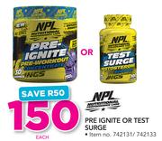 NPL Pre Ignite Or Test Surge-Each