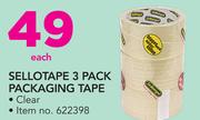 Sellotape 3 Pack Packaging Tape Clear-Each