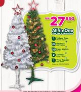All In One Pine Tree(150cm Tree + 24 Baubles + 20 Fairy Lights + 2 Tinsels + 1 Tree Topper)-Each