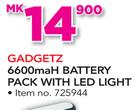 Gadgetz 6600mAh Battery Pack With LED Light